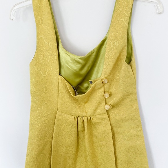 Anthro Rain In Spain Chartreuse Shift Dress 8 - Picture 11 of 16